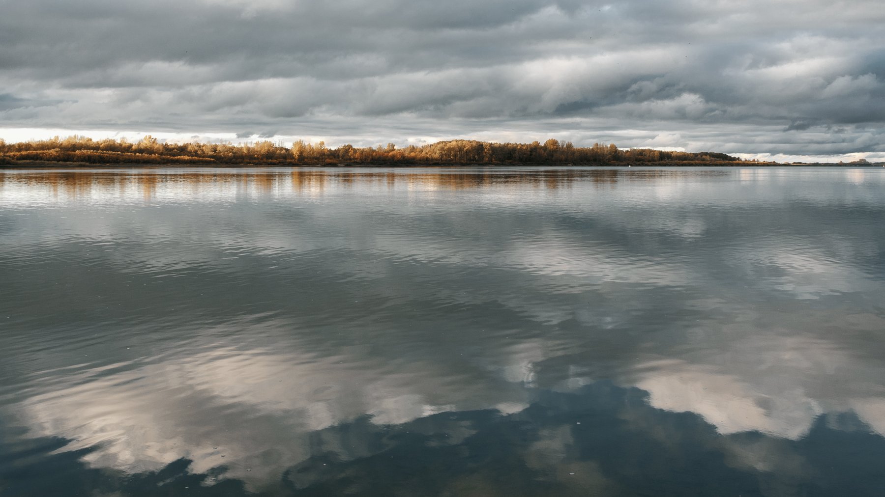 Небо, Отражение, Река, Сибирь, Цвелёв Дмитрий