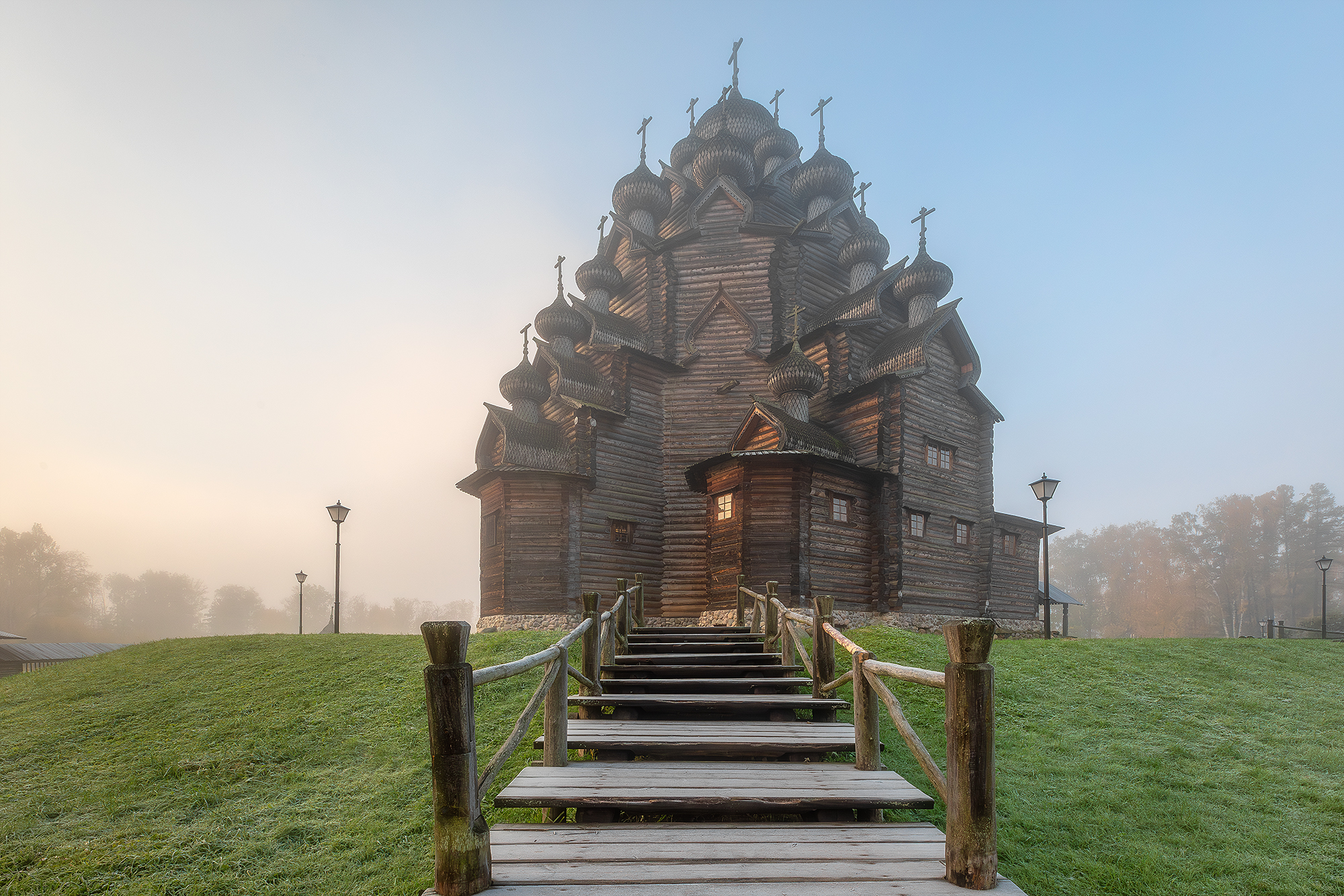 богословка, усадьба богословка, природа, пейзаж, храм, церковь, питер, утро, туман, туманное утро, деревянное зодчество, осень,, Alexander Pashenichev