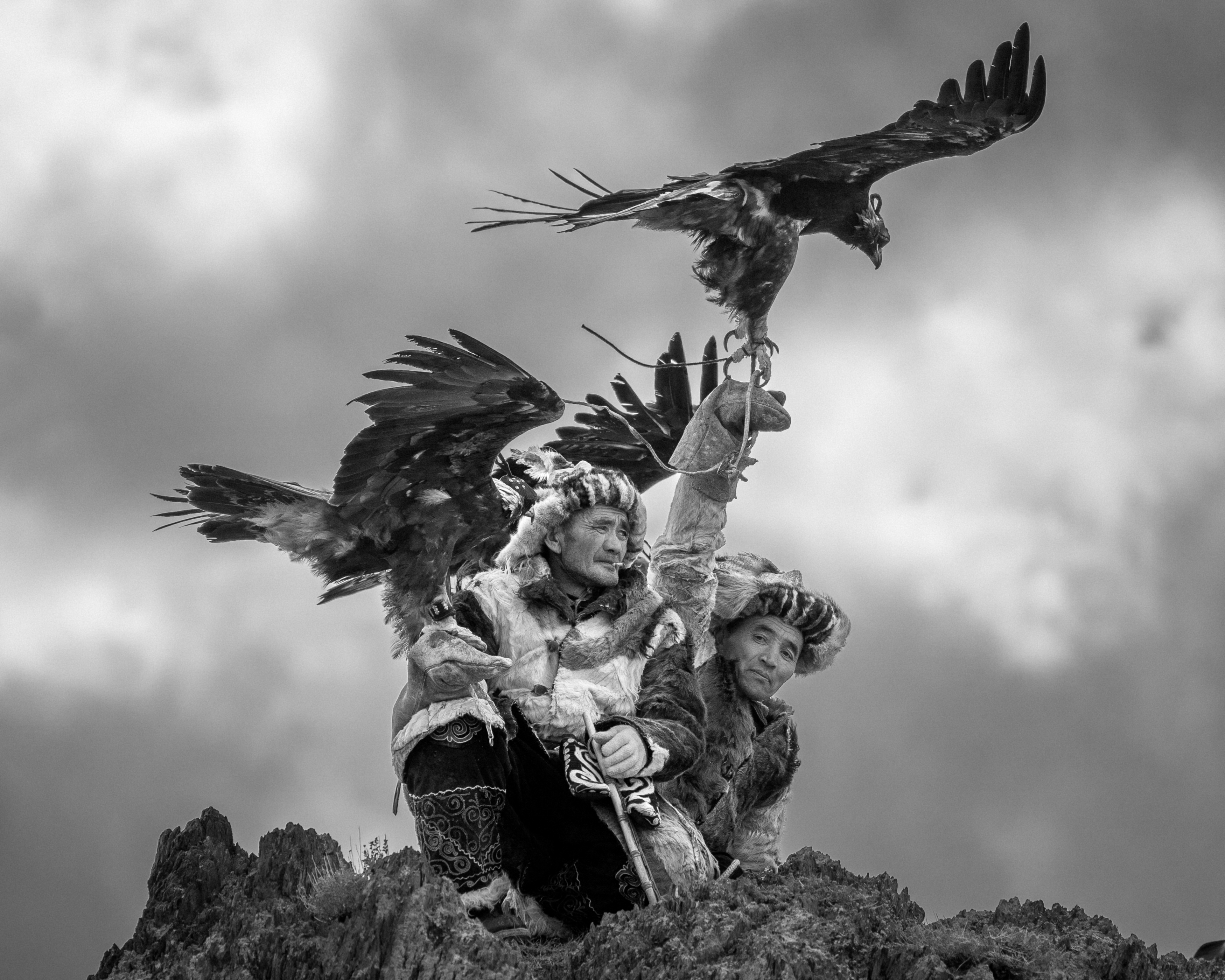 монголия, mongolia, золотой орёл, golden eagle, фестиваль беркутчей, беркутчи, eagle hunters, ч/б, Екатерина Дубровская
