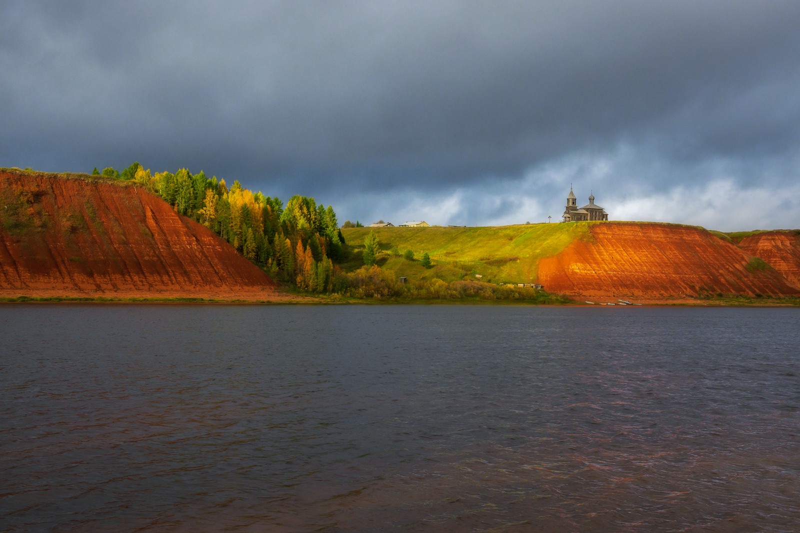 север осень река церковь, Архипкин Александр