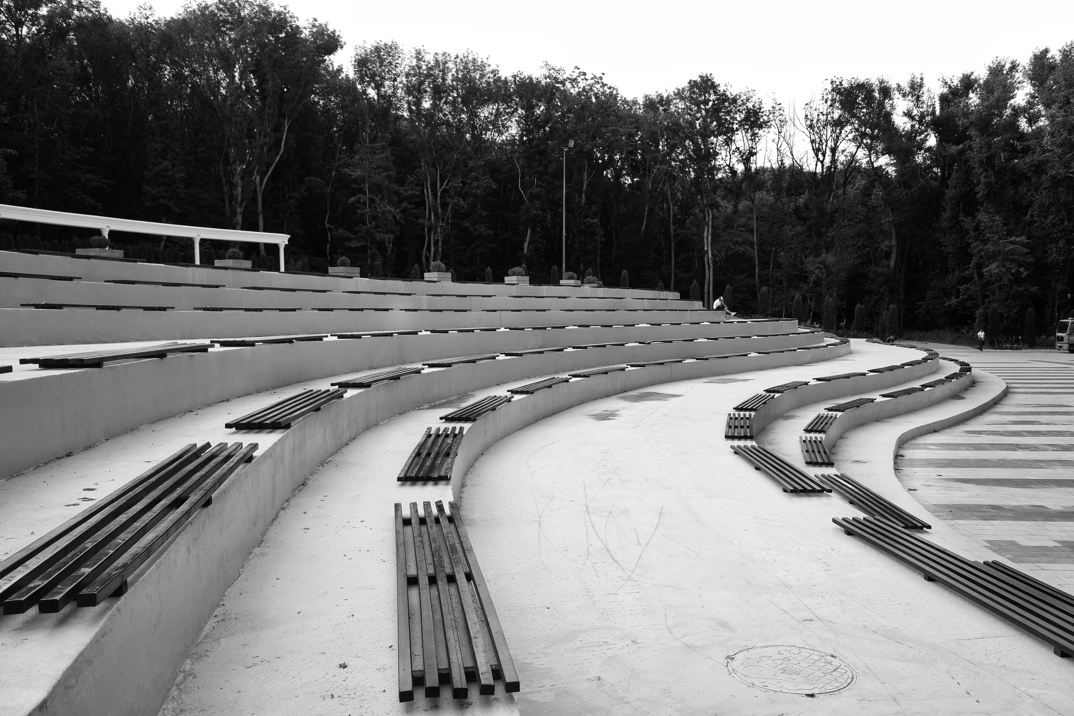 скамейка, волна, город, формы, Зорин Миша