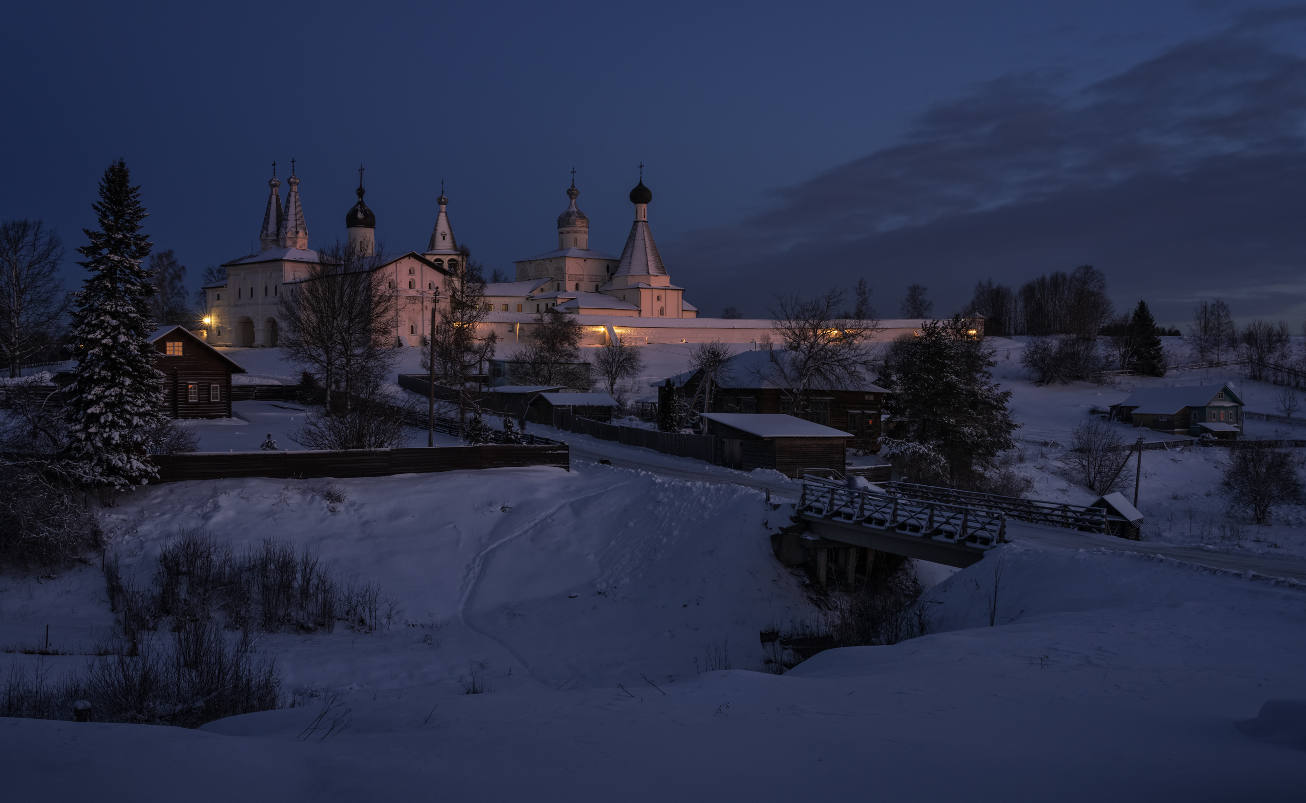 ферапонтово, рассвет, утро, вологодская область, мороз, Олег Зверев