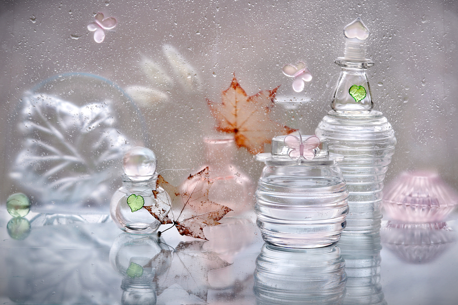 натюрморт, стекло, ваза, осень, листья, Шруб (Беляева) Татьяна