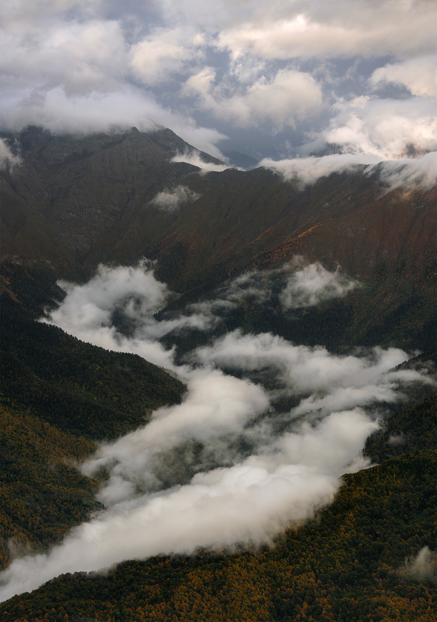 горы, облака, осень, красная поляна, Растворов Игорь