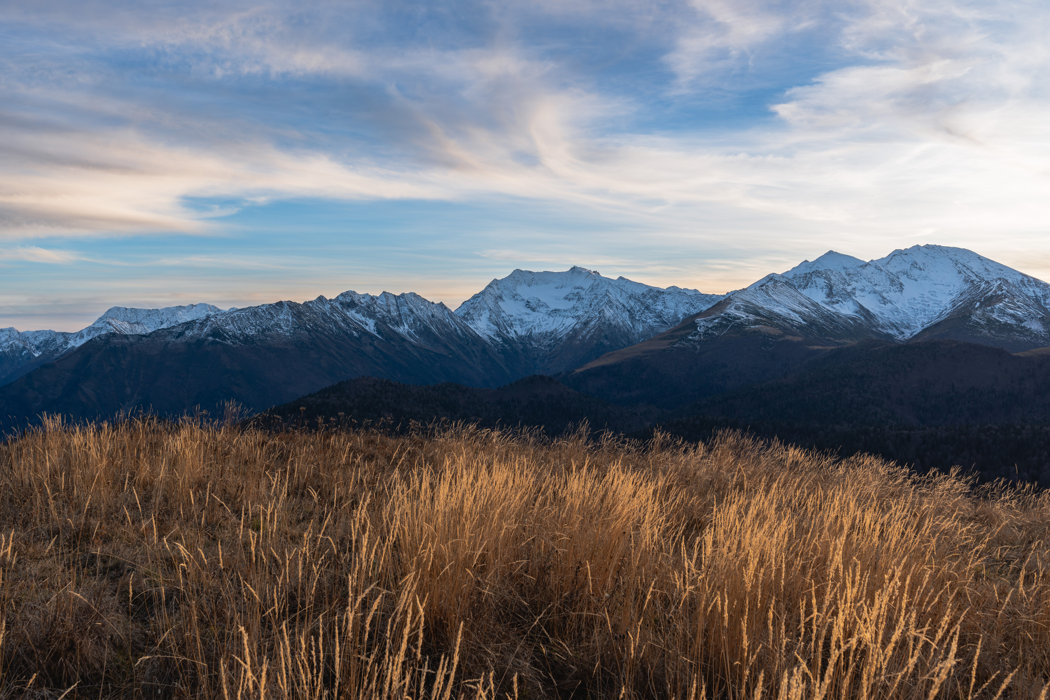адыгея, горы, вечер, кавказ, снег, лес, закат, Шишкалов Константин