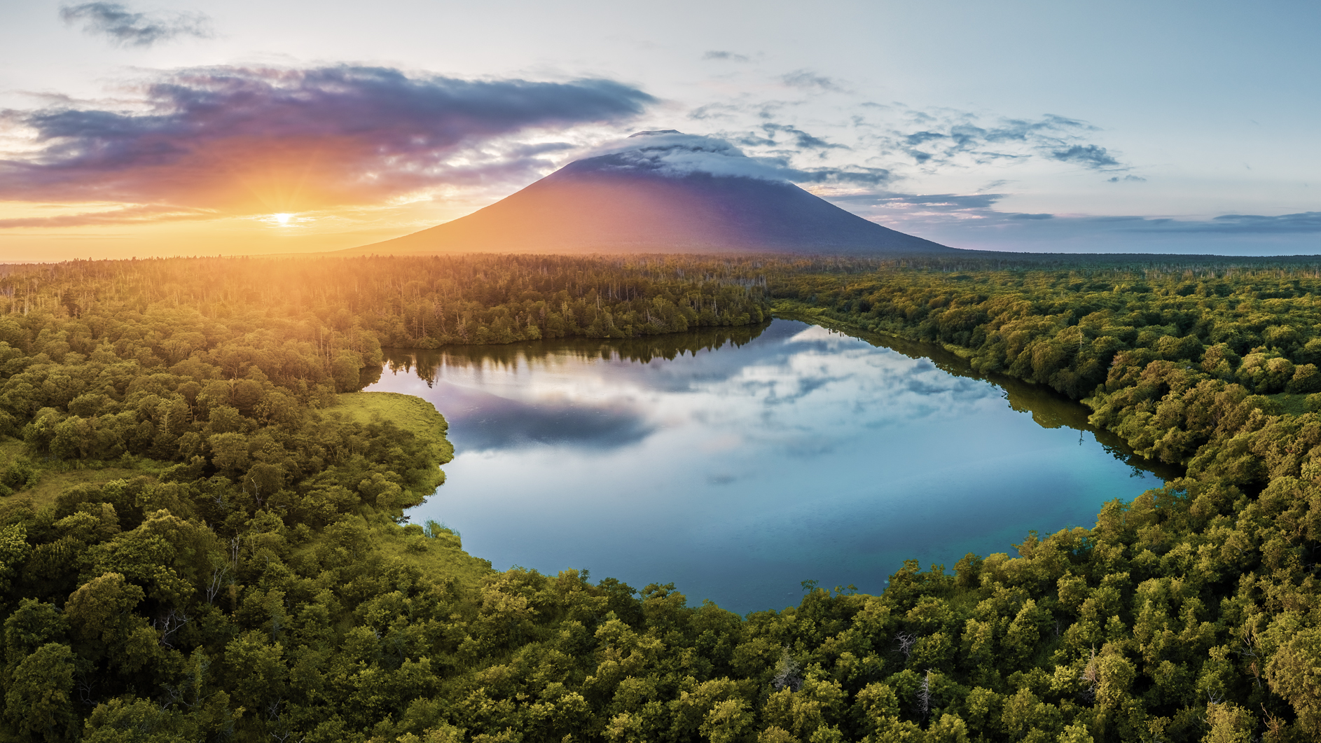 россия, дальний восток, курильские острова, курилы, итуруп, озеро, вулкан, закат, природа, пейзаж, russia, far east, kuril islands, iturup, lake, volcano, sunset, nature, landscape, Алексей Королёв