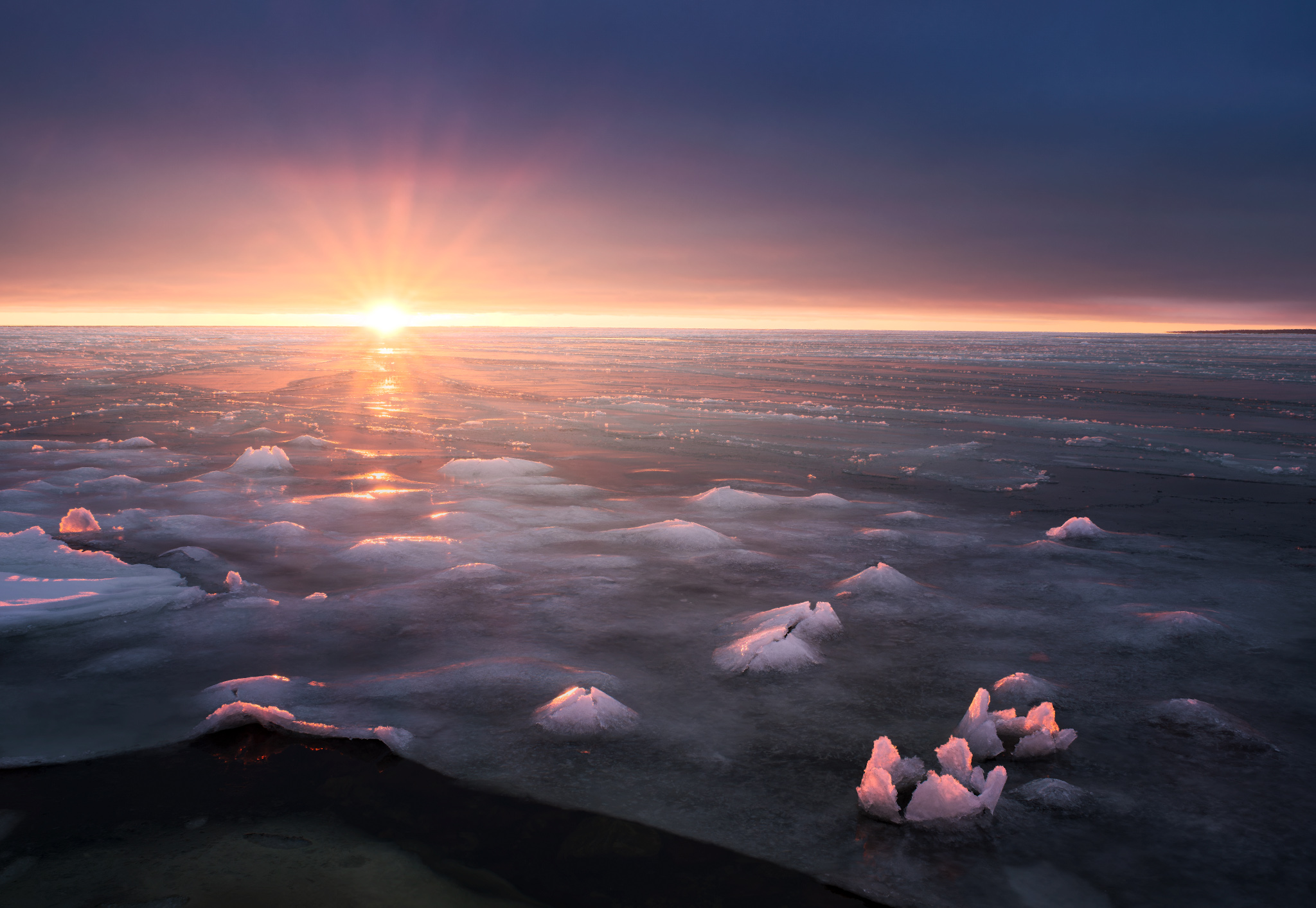 заполярье, белое море, зима, лед, закат, кольский,, Леонтьев Константин