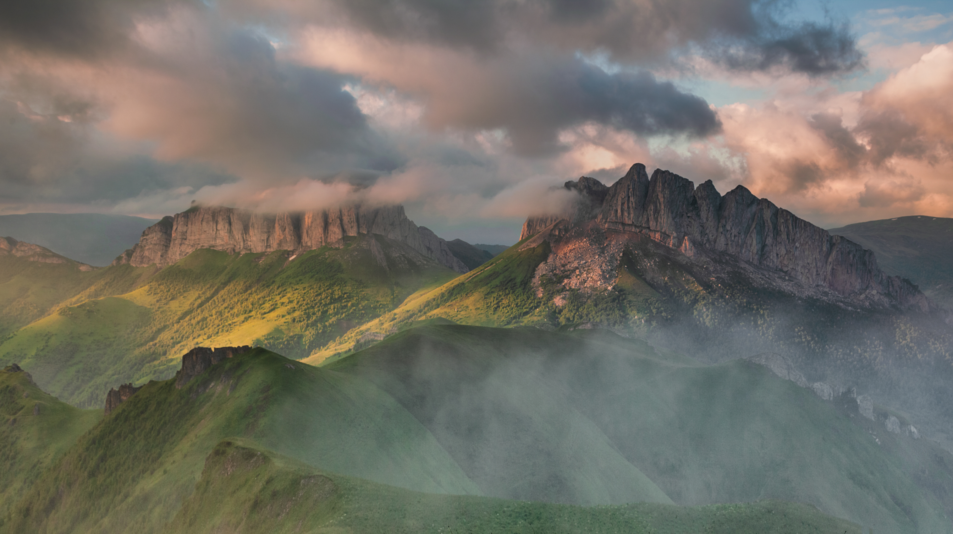 западный кавказ, природный парк большой тхач, рассвет, лето, Мысливцев Николай