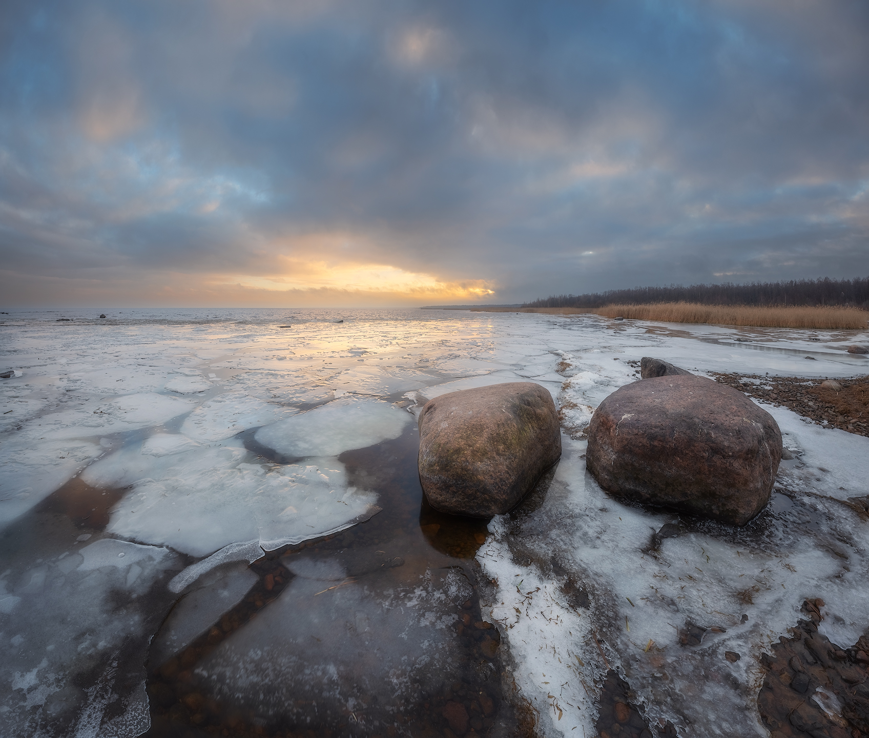 ладога, ленобласть, закат, осень, ноябрь, Марголин Алексей