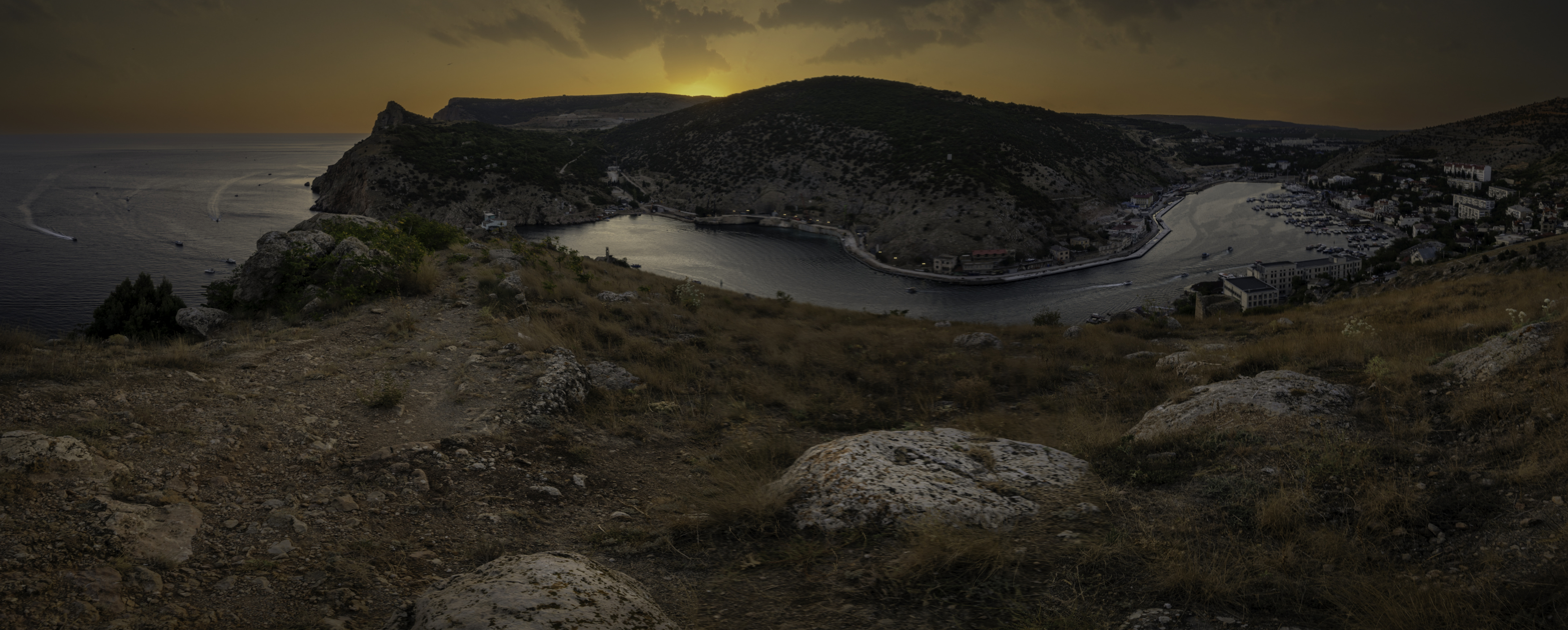 Россия, Крым, Балаклава, Балаклавская бухта, закат, Гаврилов Юрий