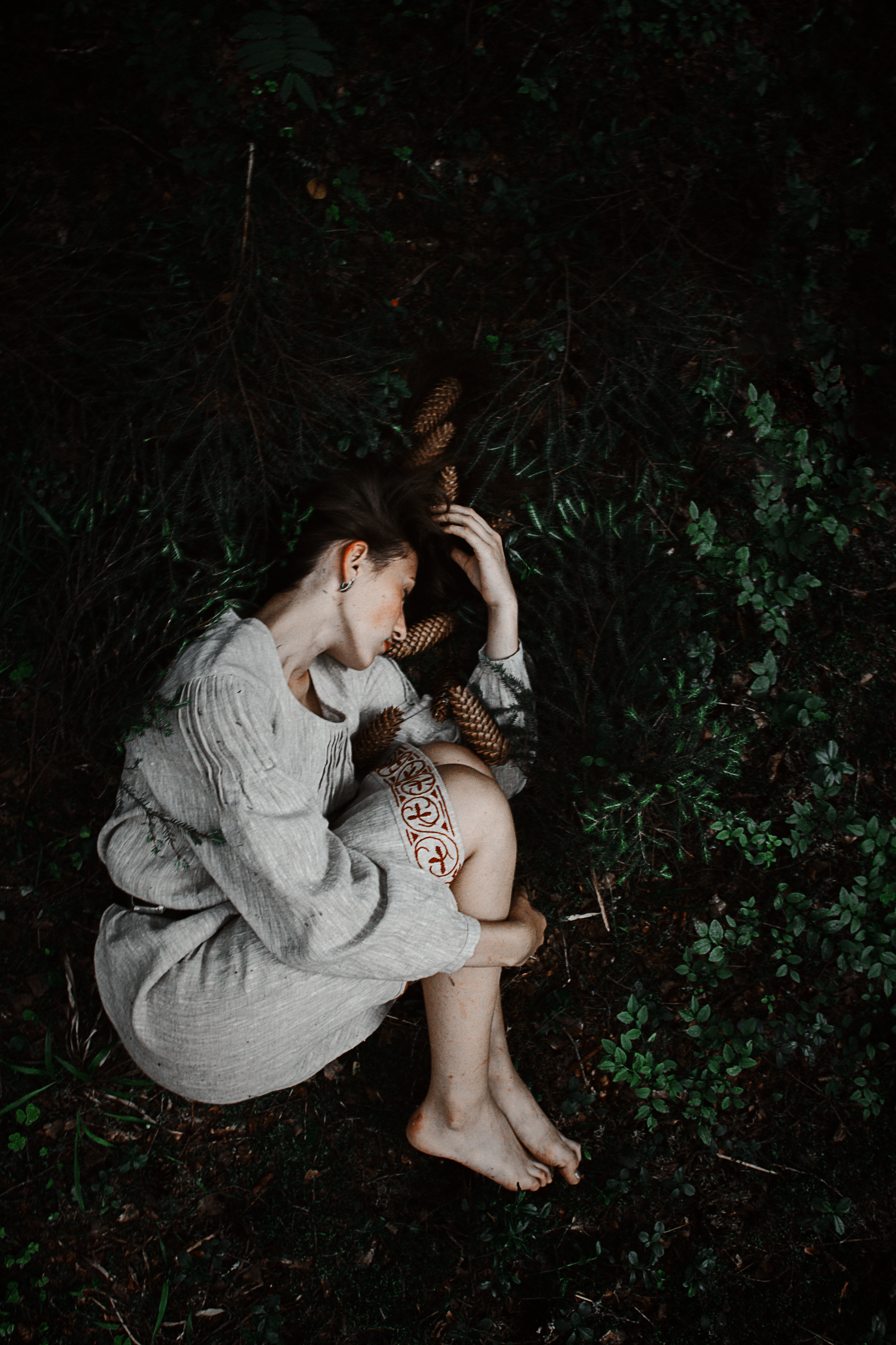 portrait, портрет, лес, девушка, традиционное, платье, лето, модель, Олег Карсаков