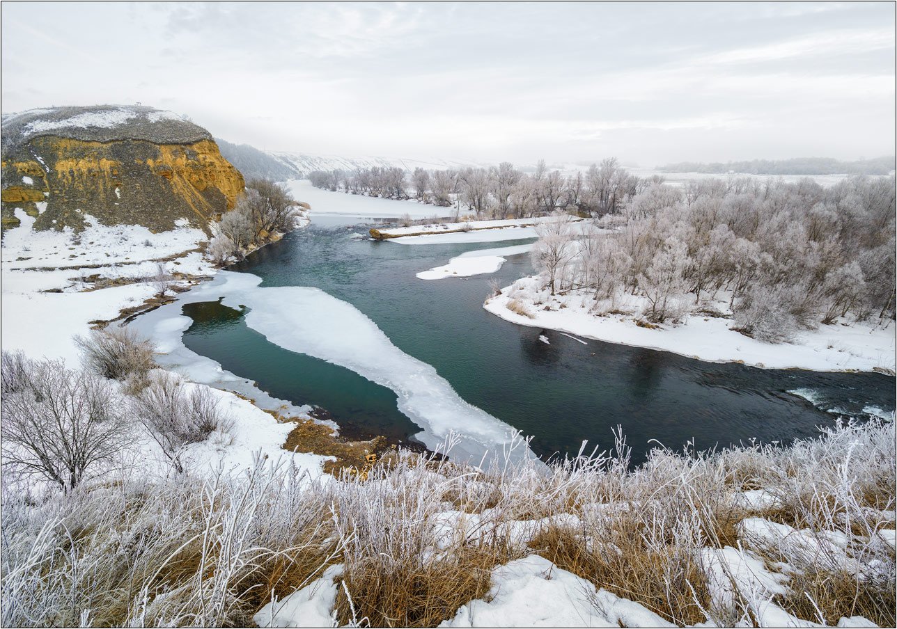 Пейзаж, Зима, Туман, Landscape, Russia, River, Winter, Andrew Kolobov
