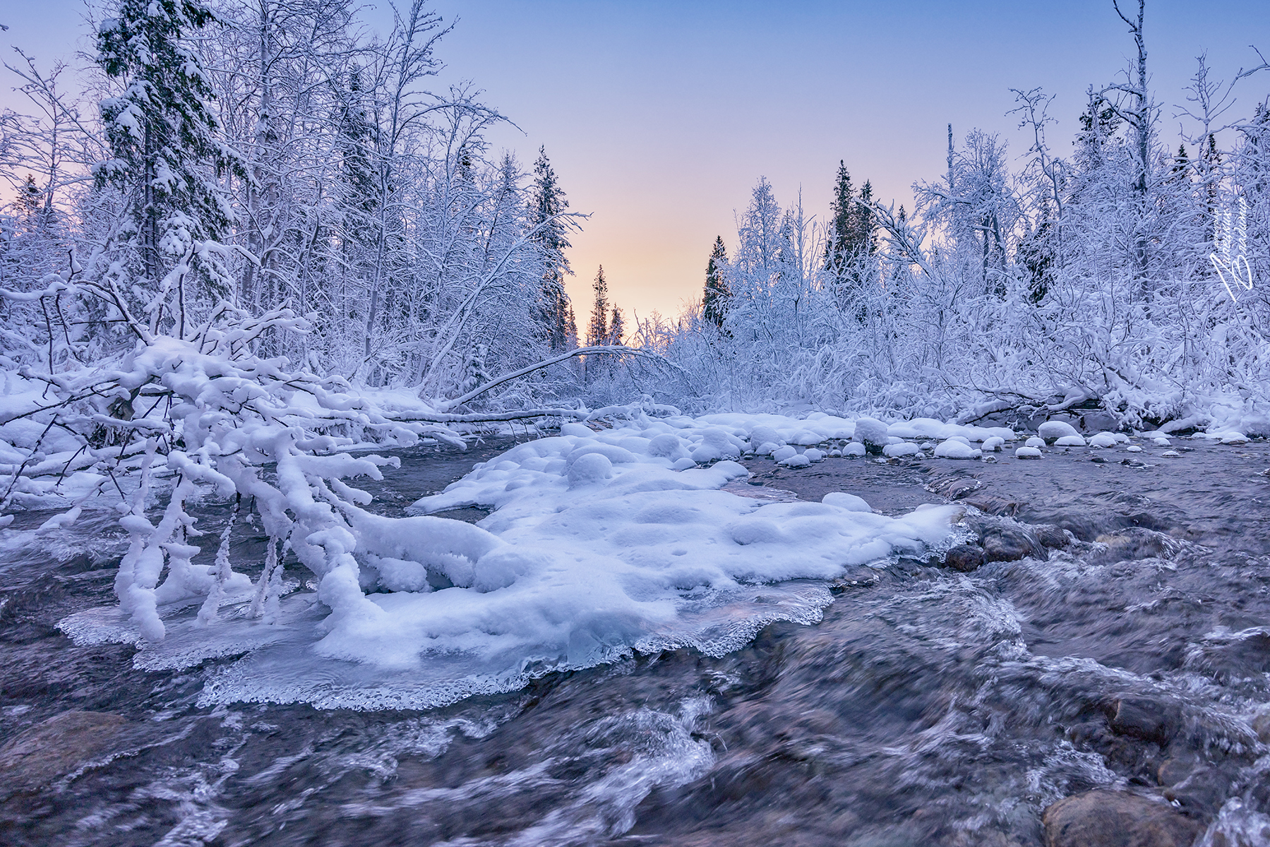 кольский, заполярье, зима, речка, Липецких Владимир