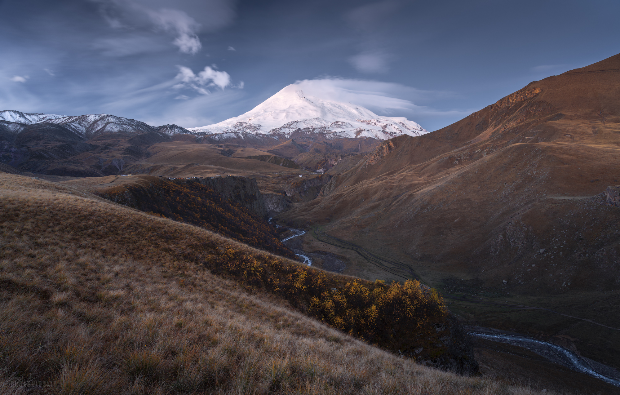 Горы, Эльбрус, Кабардино-Балкария, осень, Джилы Су, Малка, Дубровинский Михаил