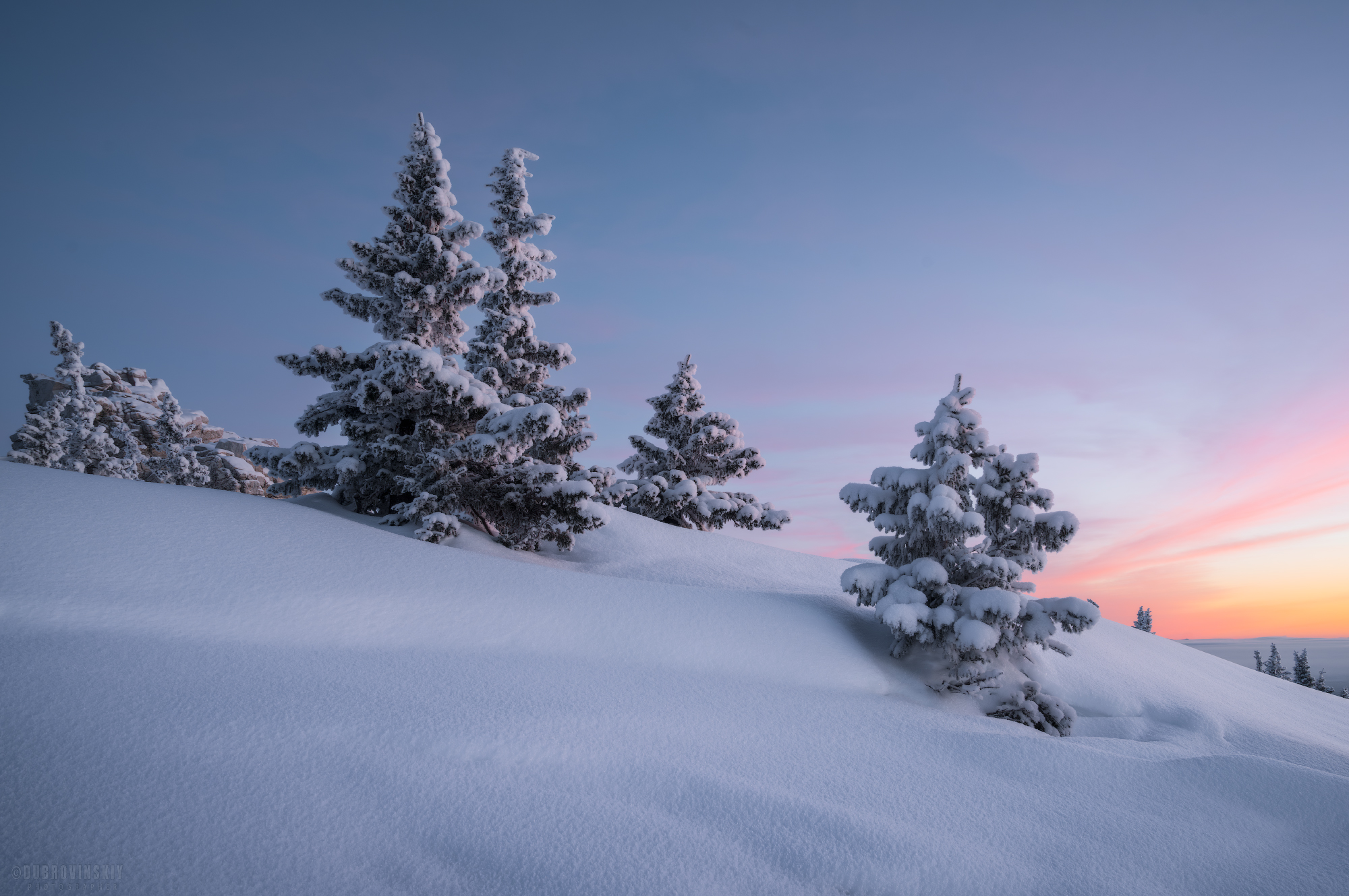 Зюраткуль, Южный Урал, Урал, горы, снег, рассвет, Челябинская область, Дубровинский Михаил