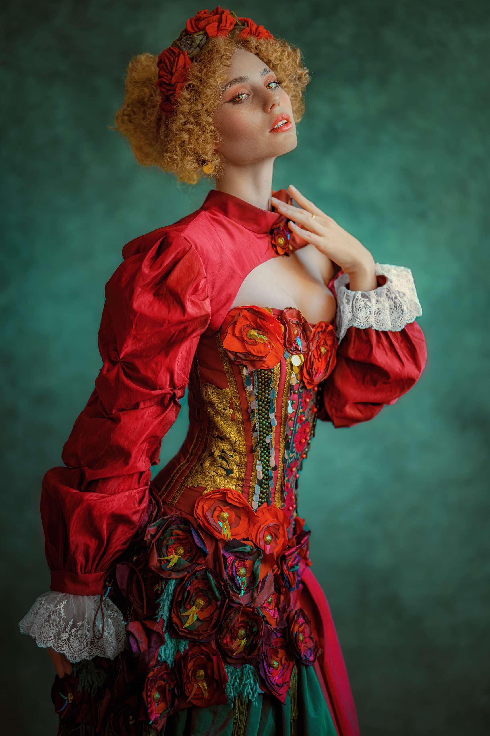 девушка стиль образ ретро красота изгибы нежность взгляд свет студия фон, Юрий Захаров