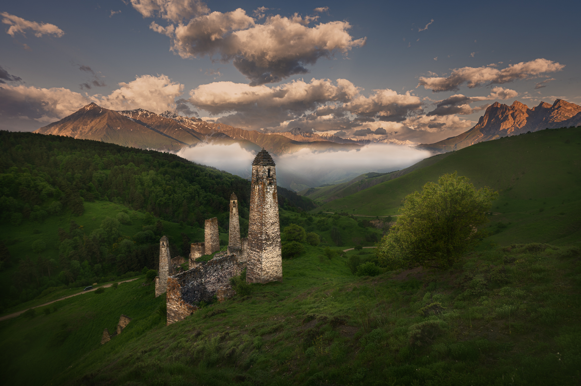 #ингушетия, #башни, #поселения #горы, #перевал, #рассвет, Олег Герасимов