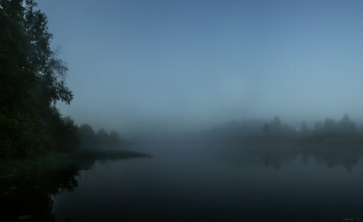 утро,туман,река,лето, Roman Goryachiy