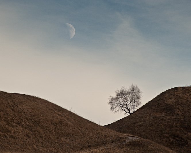 луна, горы, Alexandr Shutov