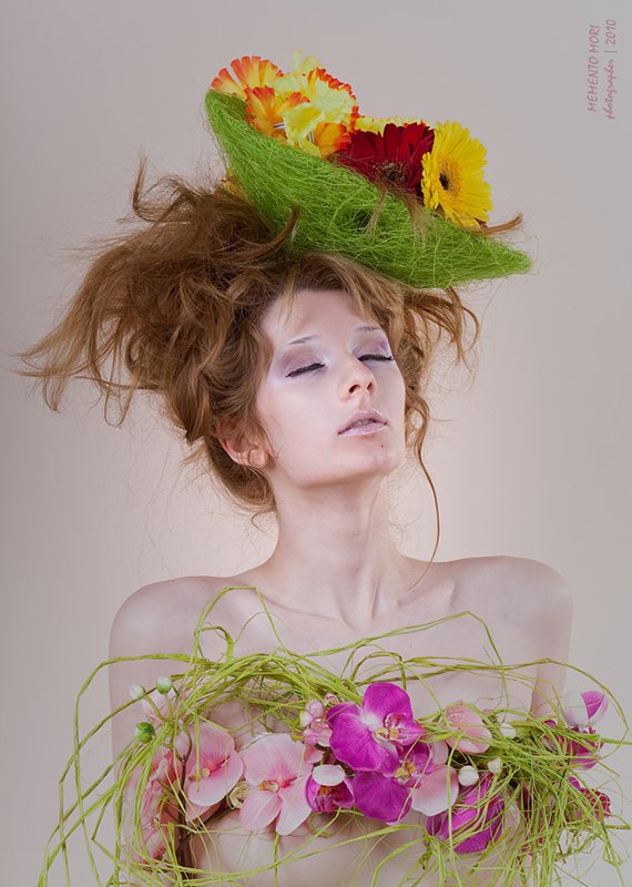 портрет, растения, beauty, девушка, орхидеи, horuj