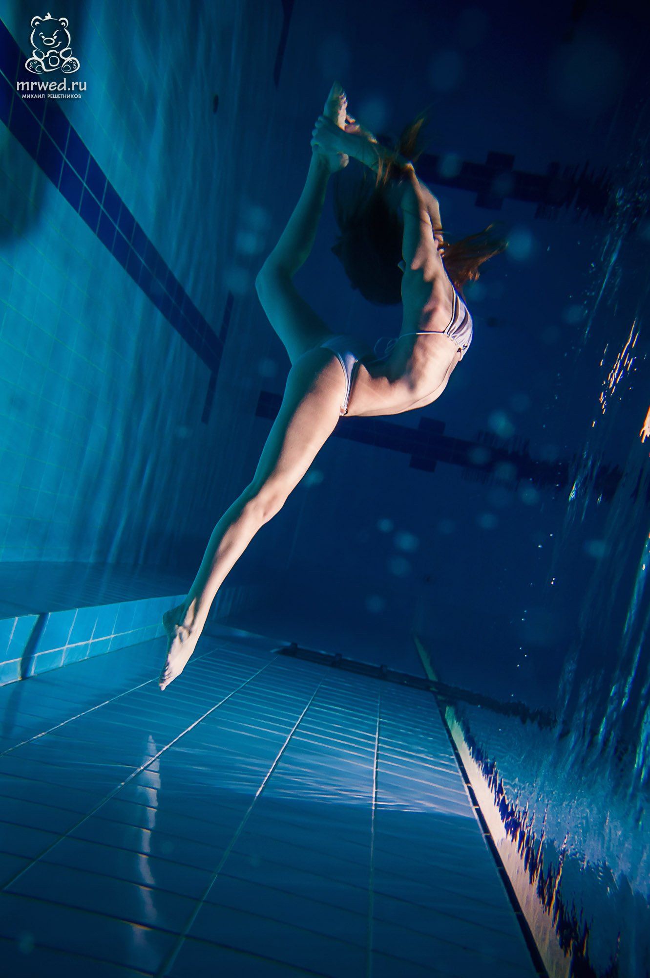гимнастика, под водой, бассейн, шпагат, Михаил Решетников