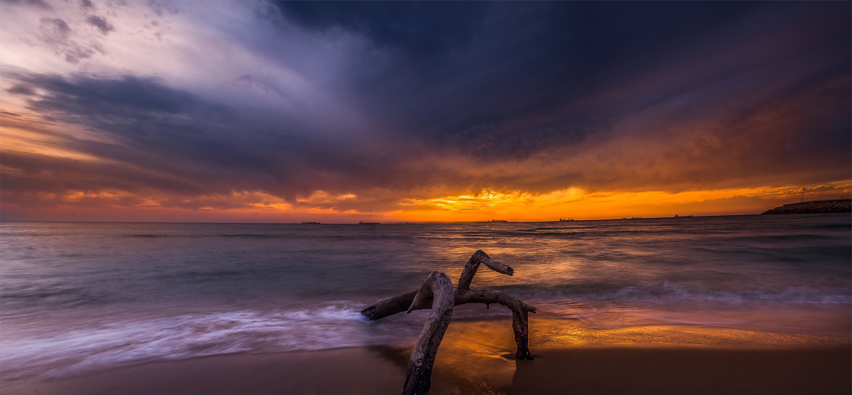 Blue, Clouds, Colorful, Sea, Waves, Миша Шнеер