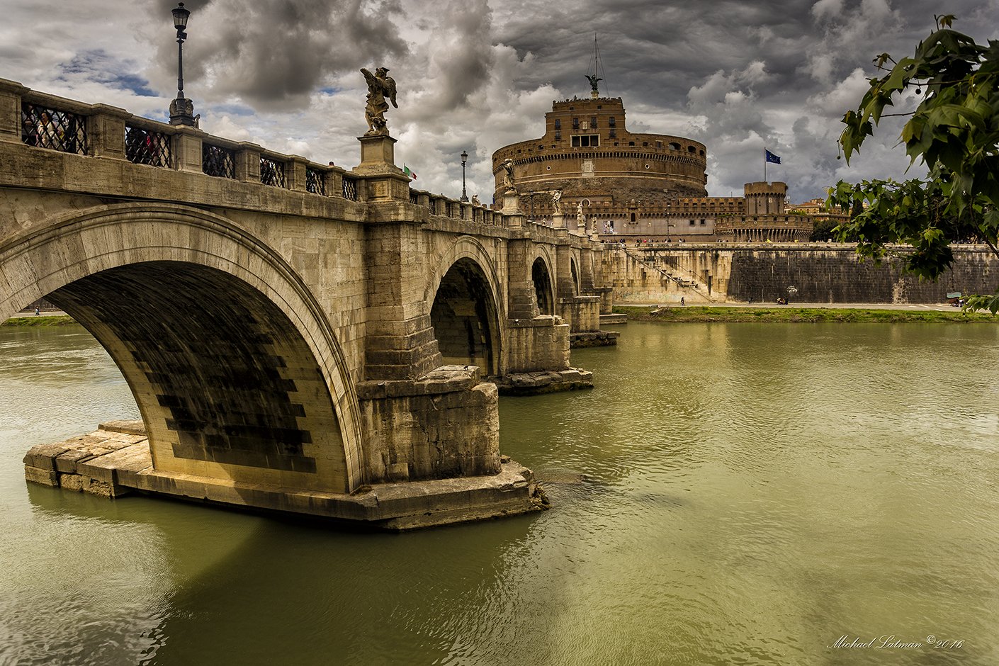 Ancient, Beautiful, Bridge, Castle, City, River, Rome, Tiber, Michael Latman