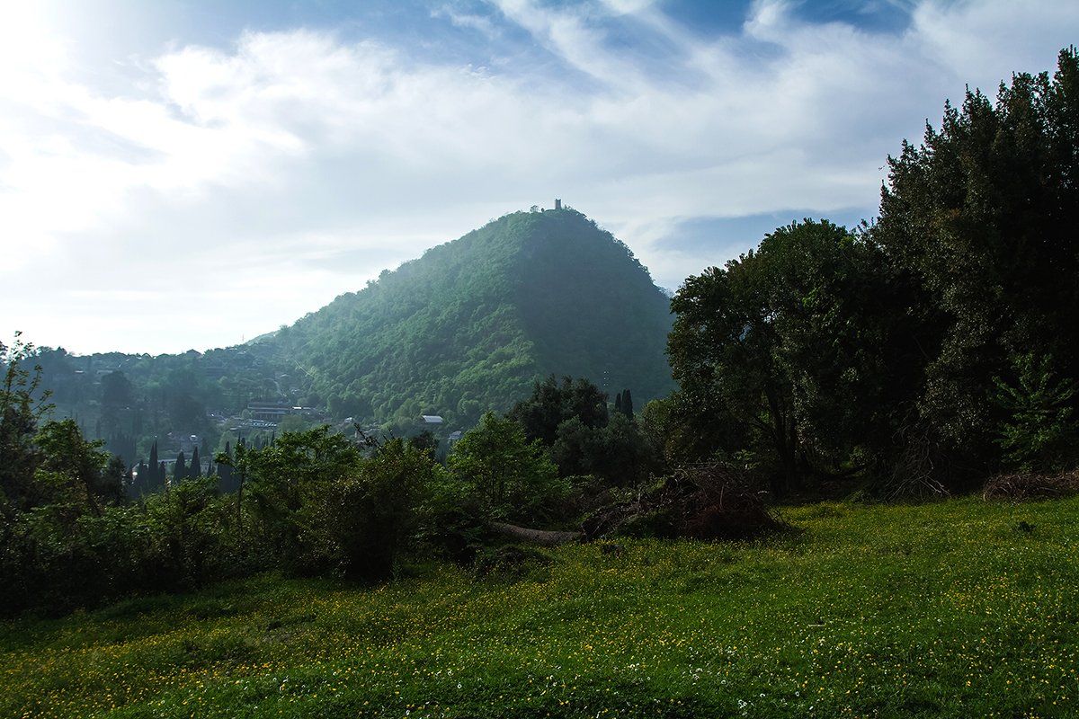 море абхазия горы небо пейзаж закат путешествия отдых история руины башня крепость , Анастасия Суховий