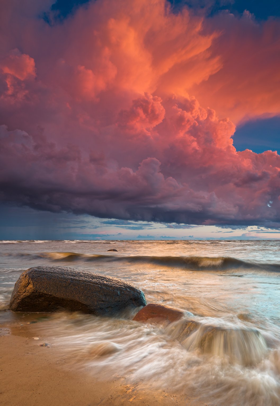 закат шторм море солнце облака латвия, Алексей Мельситов