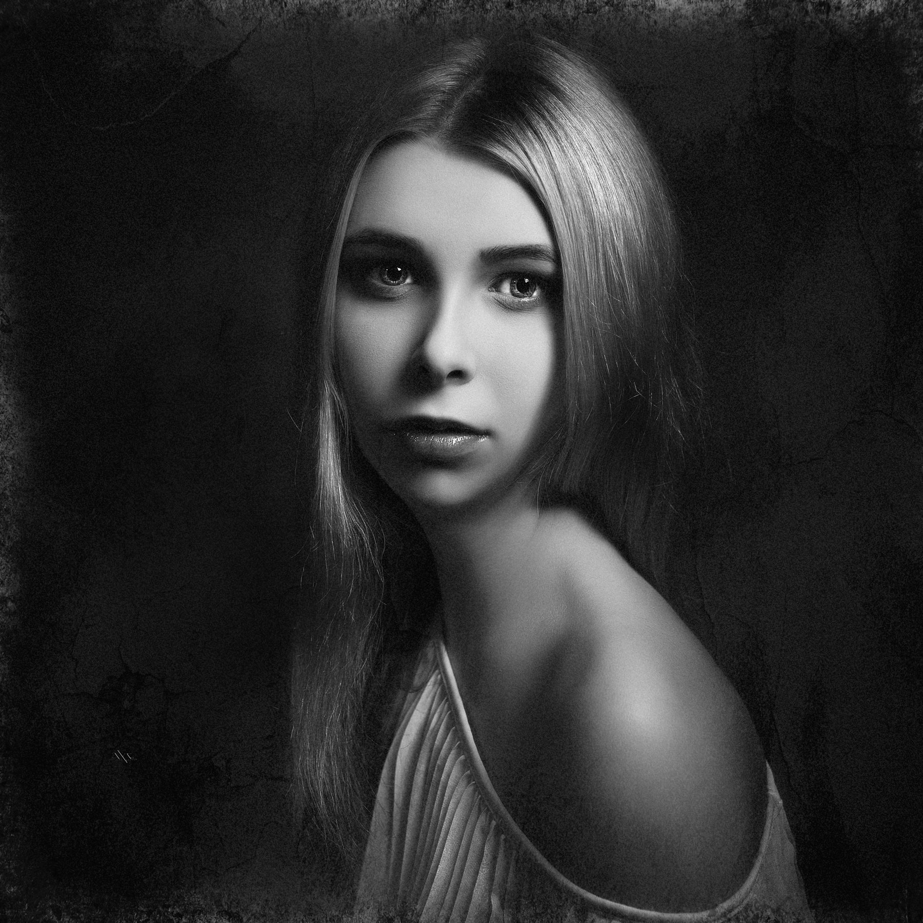 Black and white, Light, Portrait, Studio, Woman, Руслан Болгов (Axe)