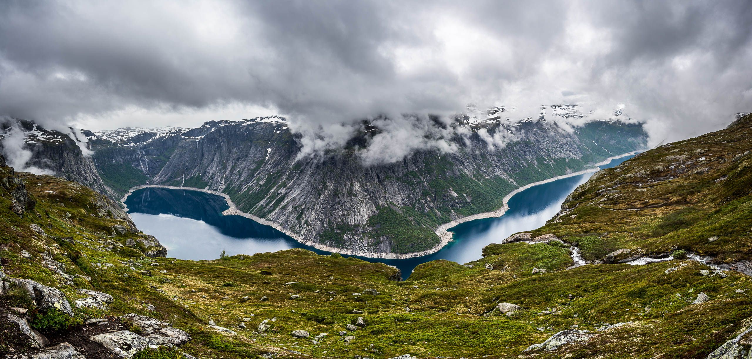 Норвегия, фьорд, язык Тролля, пейзаж, облака, Борис Раба