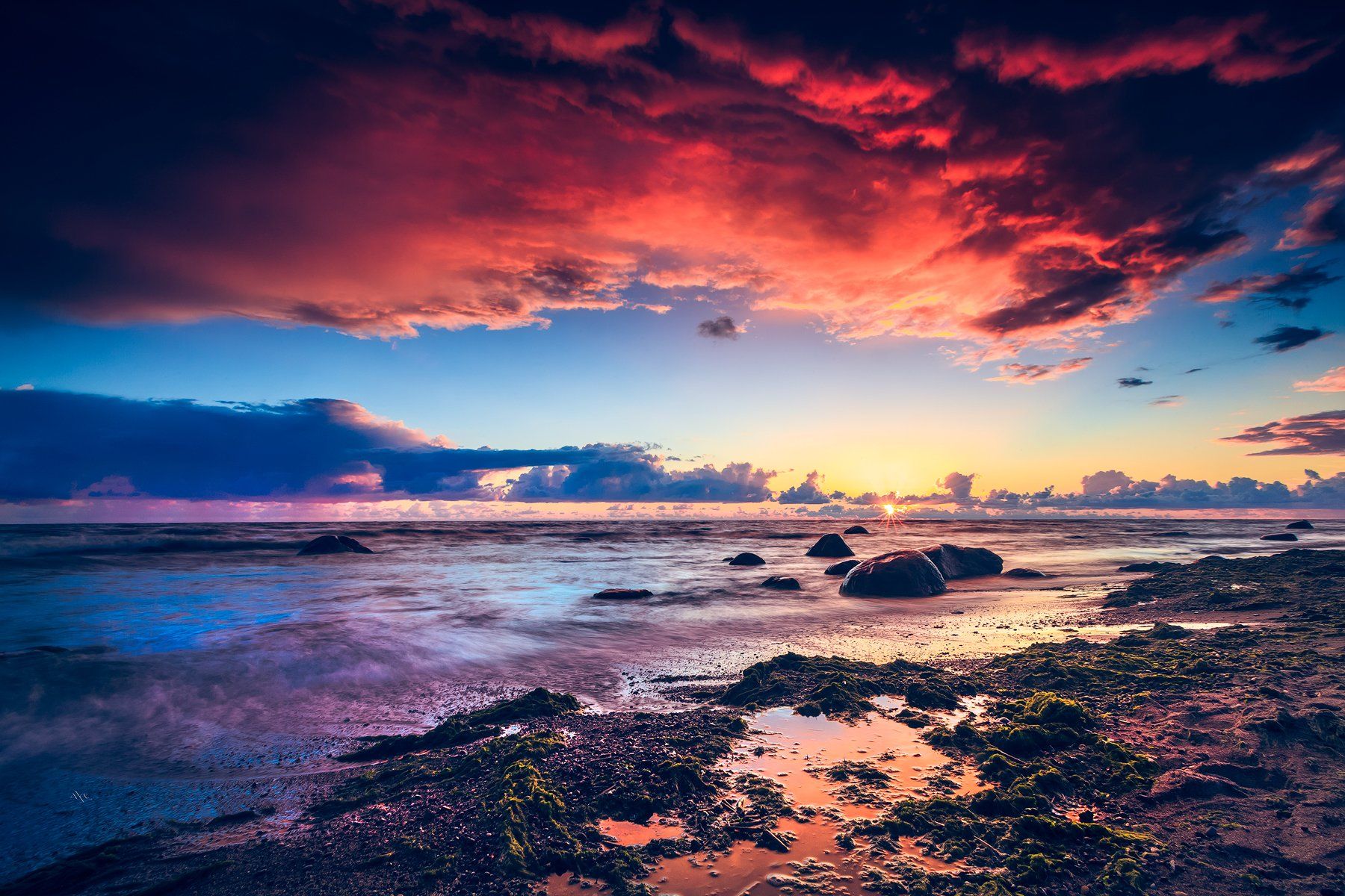 Baltic Sea, Colors, Landscape, Red, Sunset, Руслан Болгов (Axe)