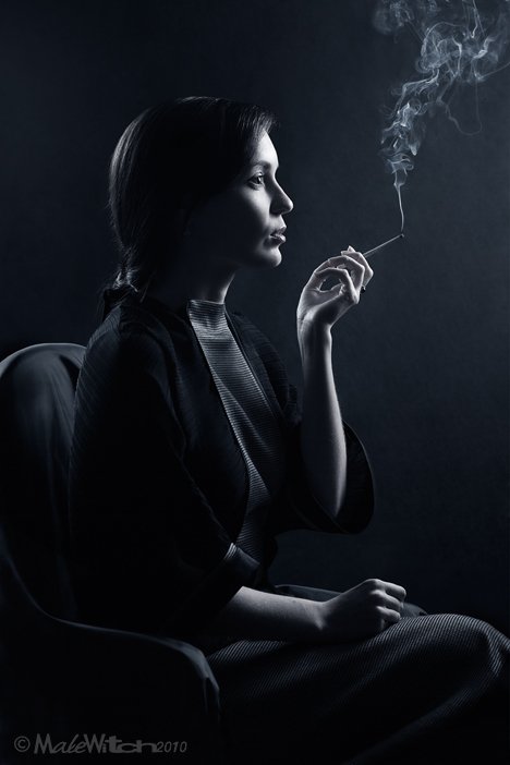 portrait, girl, woman, cigarette, smoking, low, key, девушка, женщина, портрет, сигарета, Максим Малевич