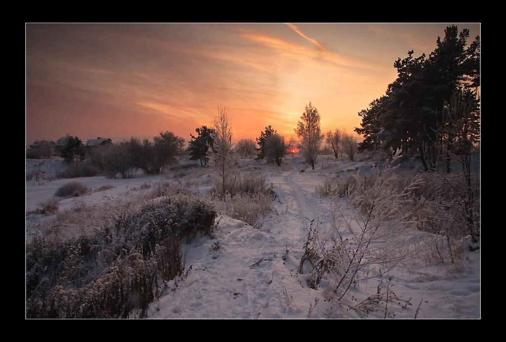 зима,закат,пейзаж, Иван
