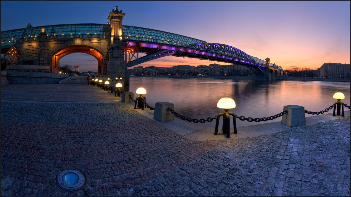 андреевский мост, вечер, москва-река, Михаил Мигушин