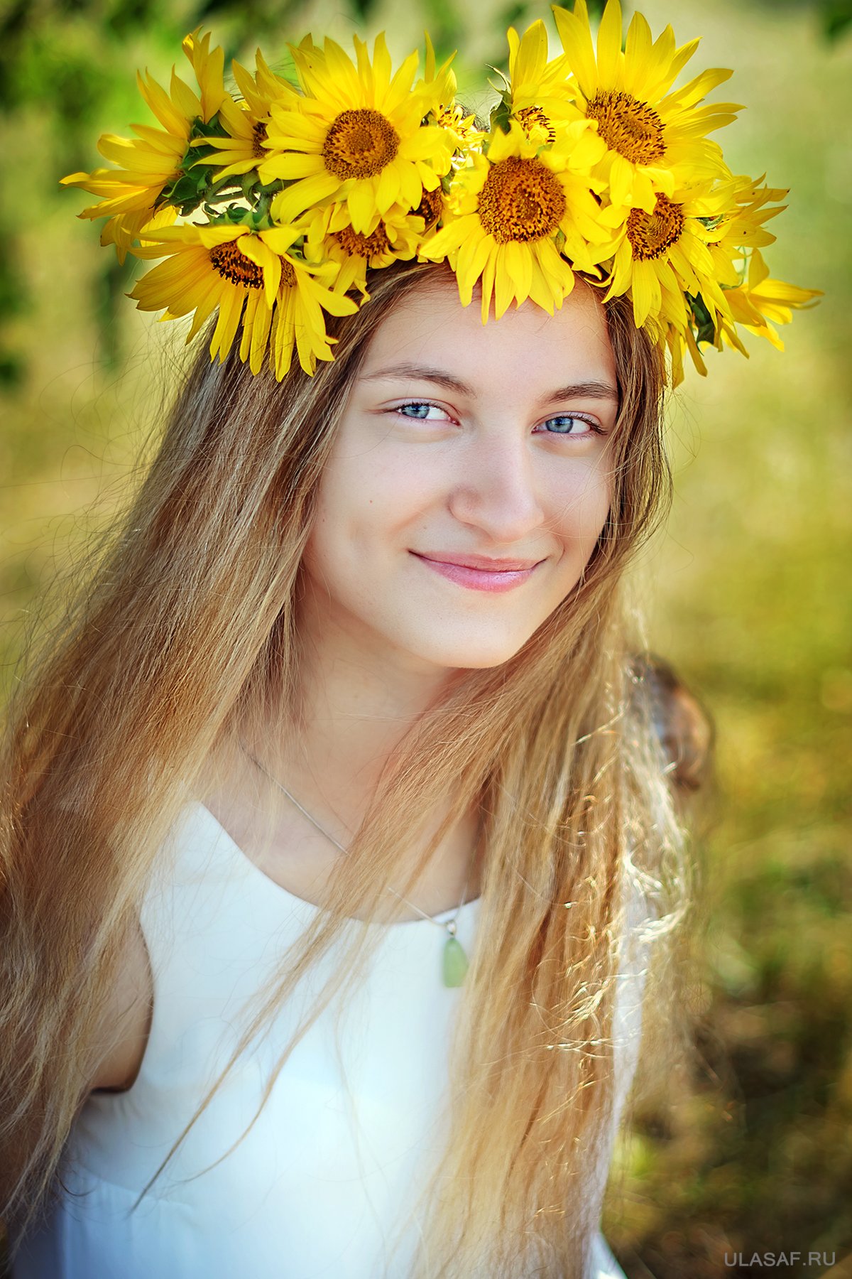 Girl, Portrait, Sunflower, Девушка, Подсолнухи, Портрет девушки, Юлия Сафонова