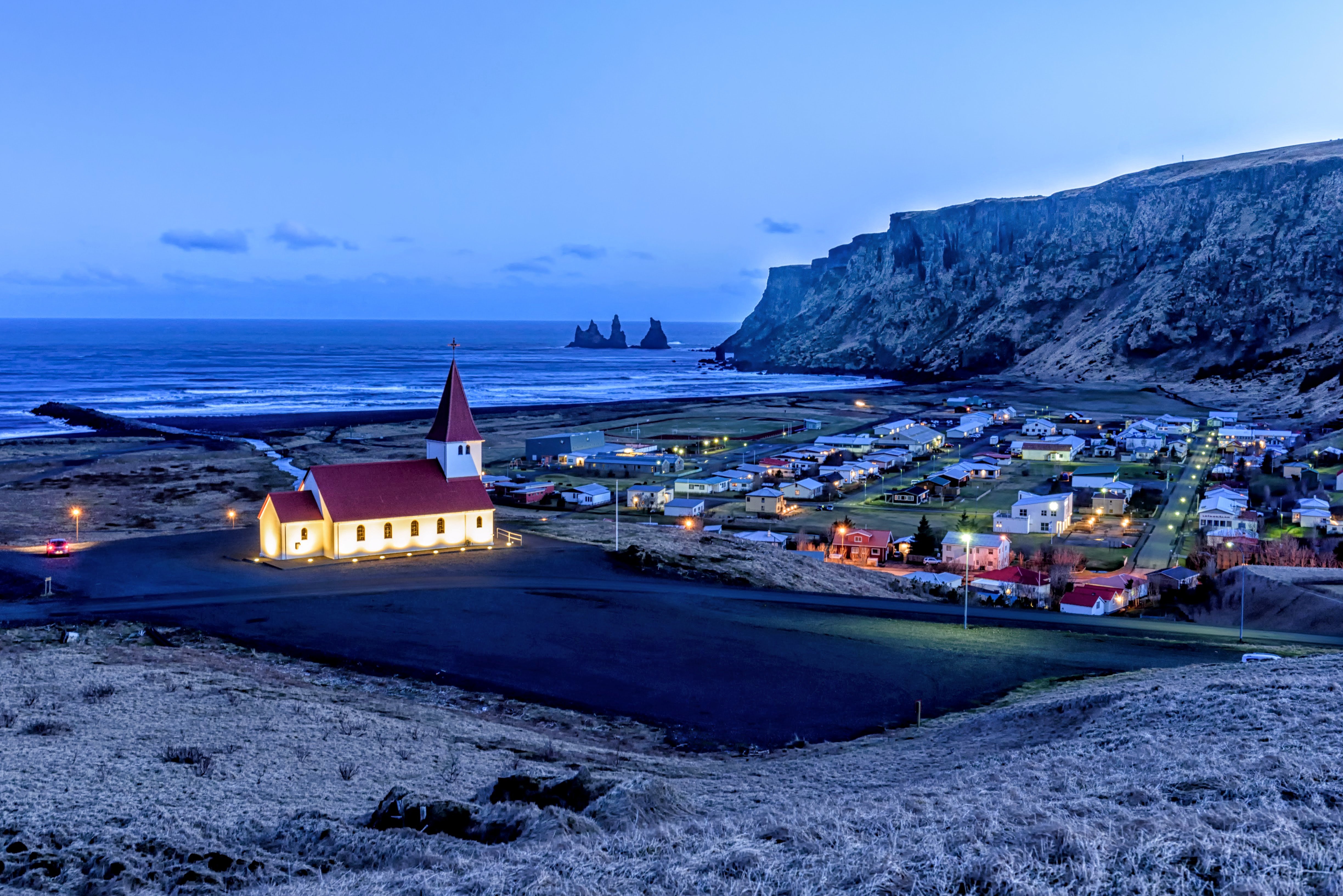 исландия, пейзаж, деревня, океан, закат, Сергей Кичук