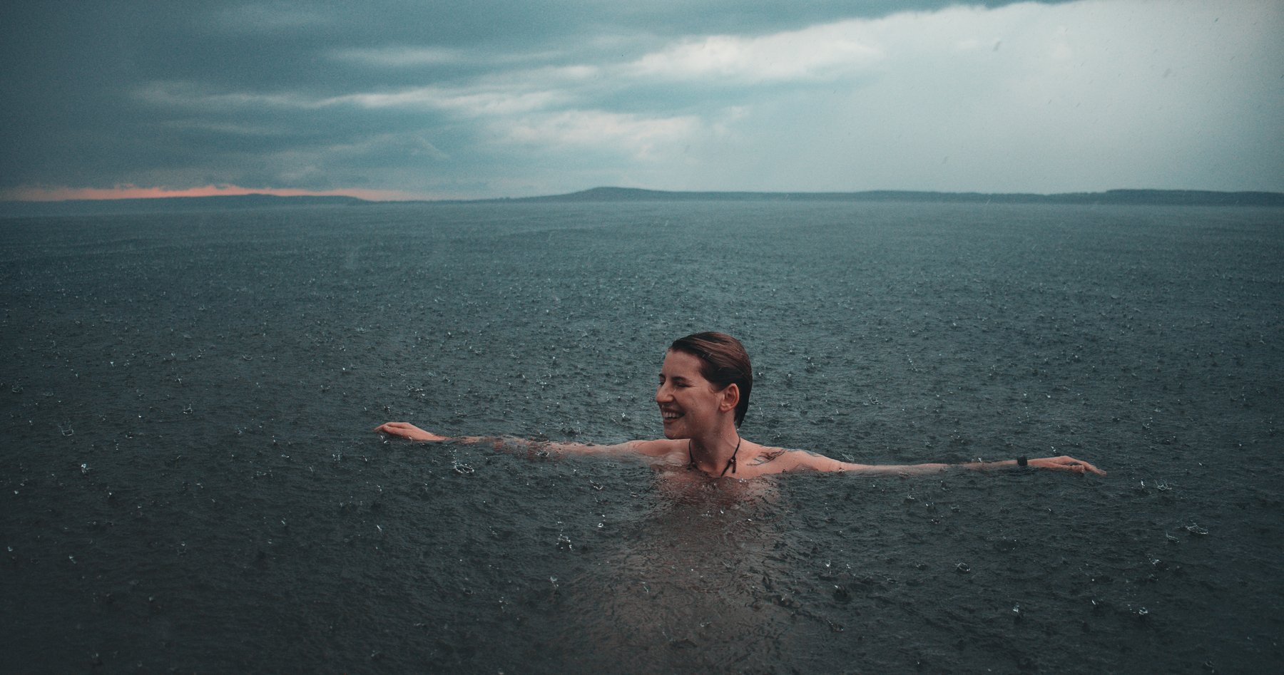 girl, rain, lake, aslikul, water, bashkortostan, Роман Филиппов