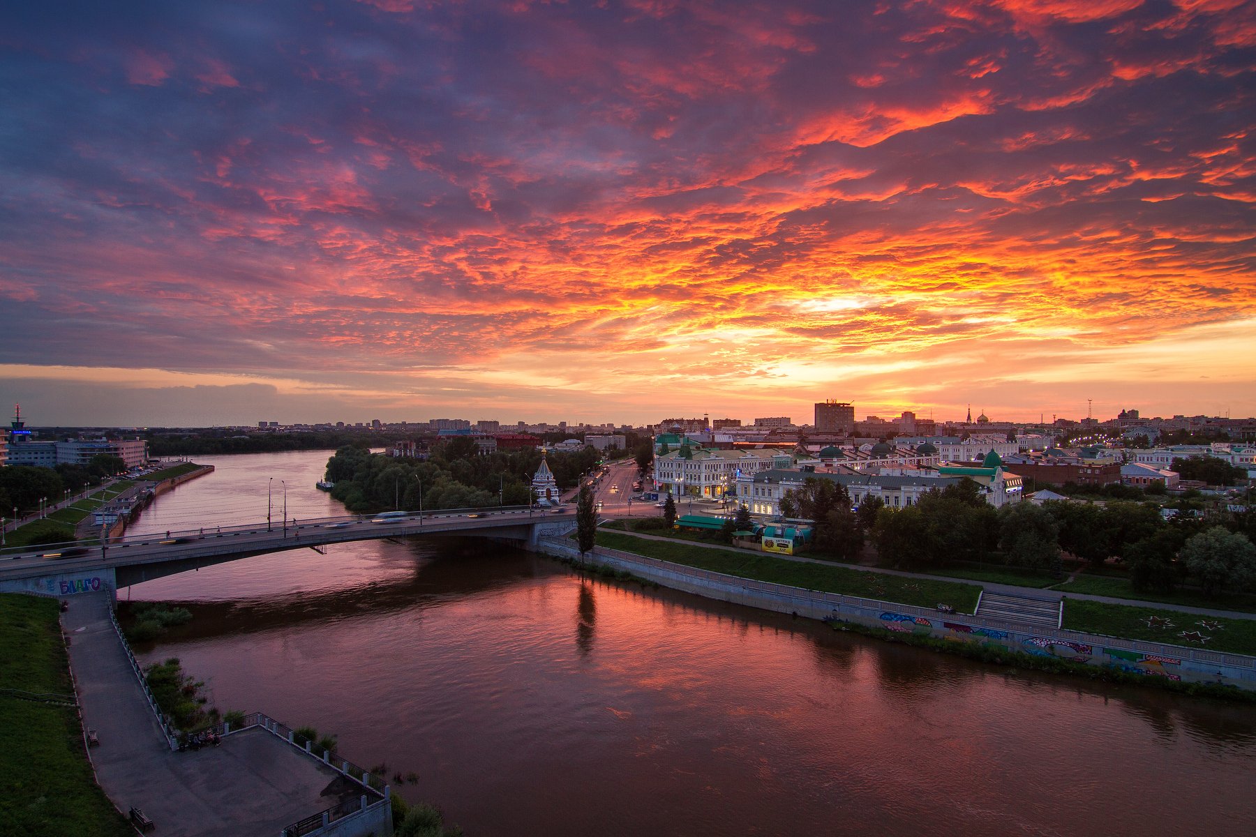 Успенский собор Омск сверху