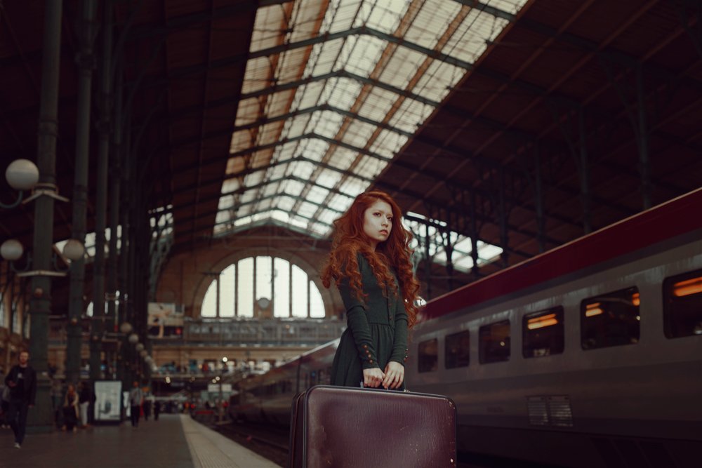 Carolinemadison, Fineart, Paris, Portrait, Redhair, Train, Caroline Madison