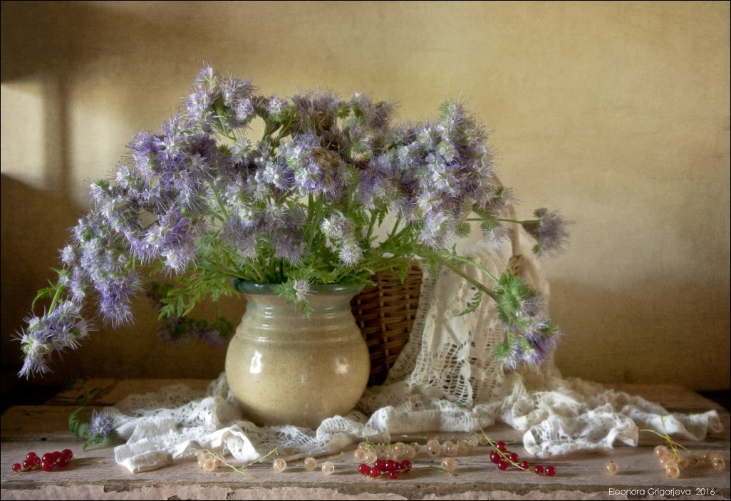 лето, натюрморт, смородина, цветы, Eleonora Grigorjeva