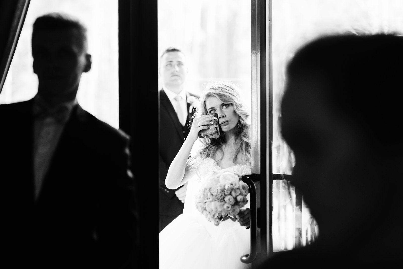 wedding, bride, emotion, tears, bw, Феофанов Дмитрий