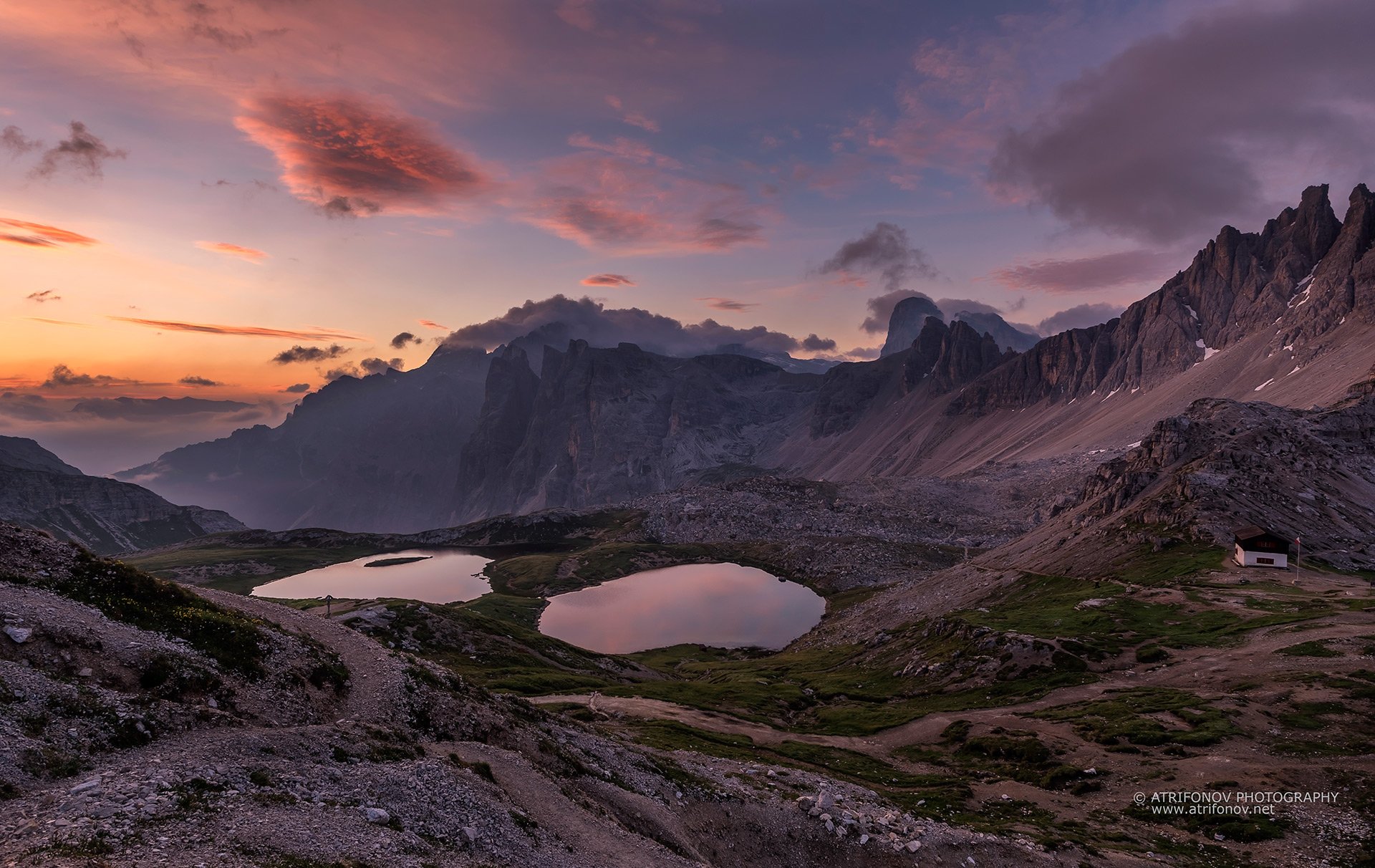 Dolomites, Italy, Tre Cime, Misurina, Alps, sunrise, mountain, lakes, Andrey Trifonov