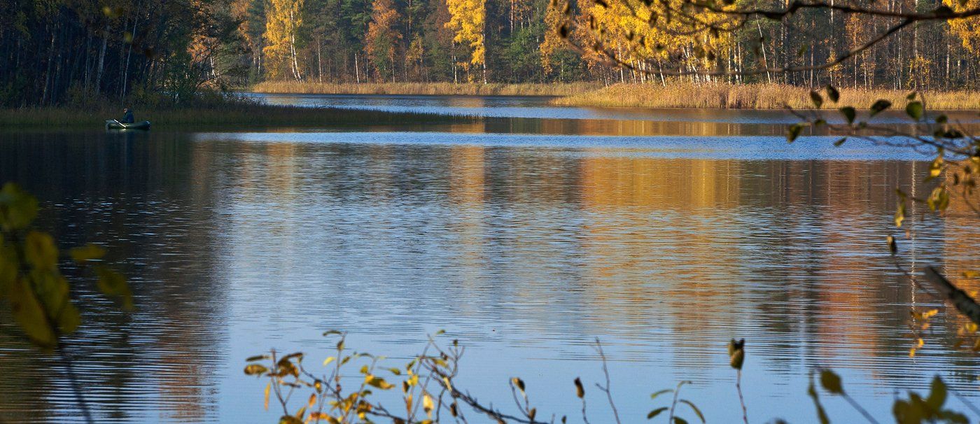 Золотая осень, Озеро, Отражения, Рябь, Тверская область, Валерий Пешков