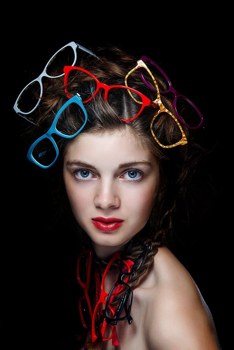 girl, art, portrait, glasses, hairstyle, beauty, Артем Гринев