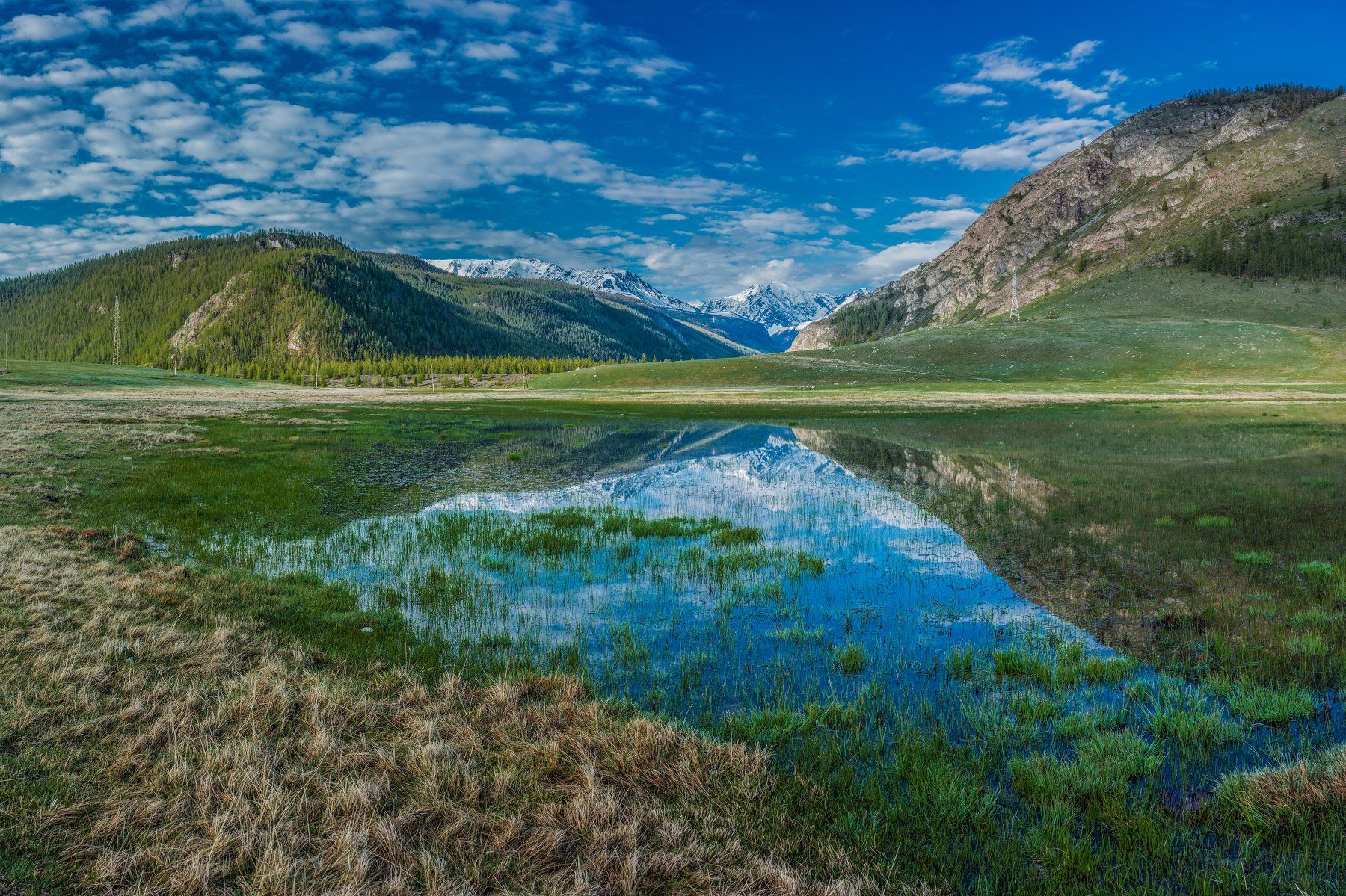 горы, небо, облака, ледник, вода, лето, Алтай, пейзаж, природа, Сергей Ослопов