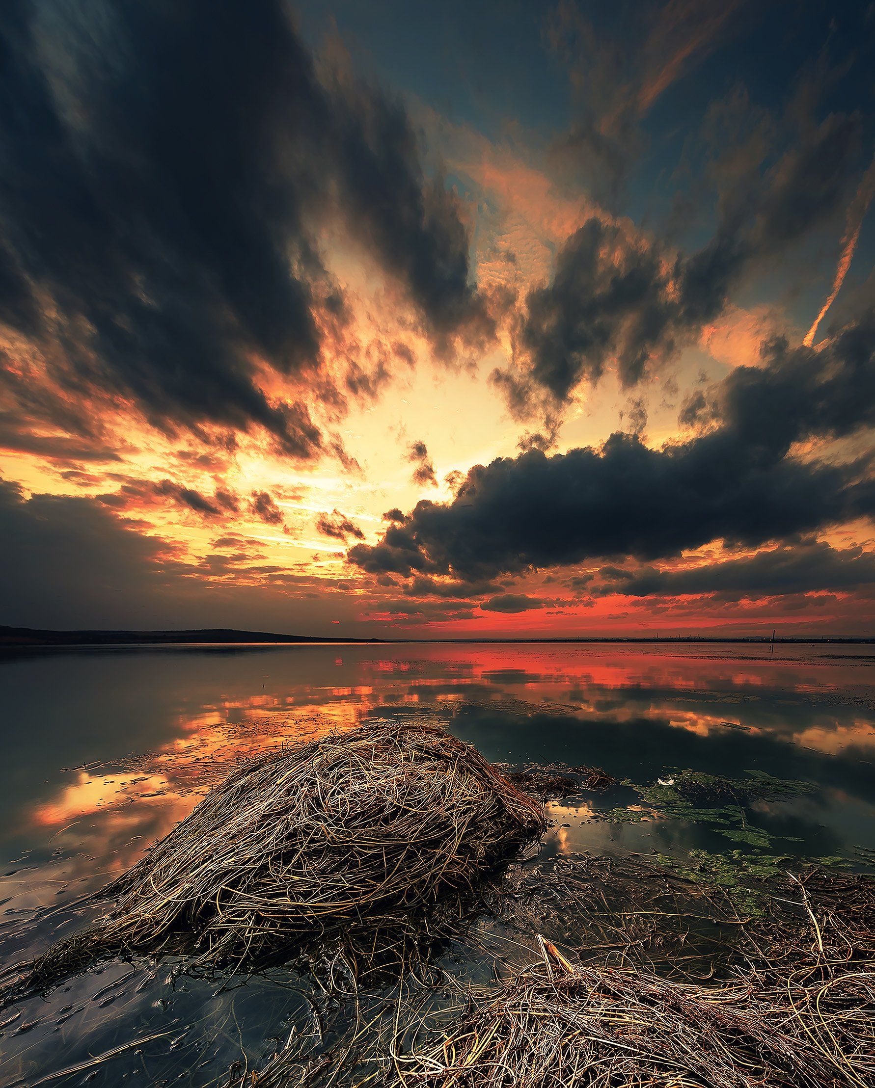 sunset, lake, clouds, light, contrast, reflection, water, waterscape, Jeni Madjarova