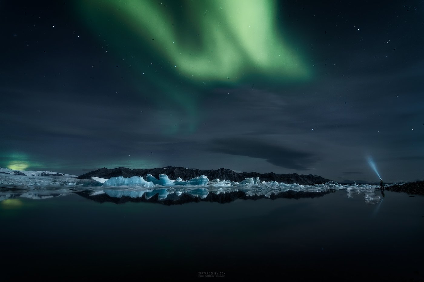 iceland, travel, glacier, lagoon, ice, iceberg, night, sky, northern lights, aurora borealis, Симеон Патарозлиев