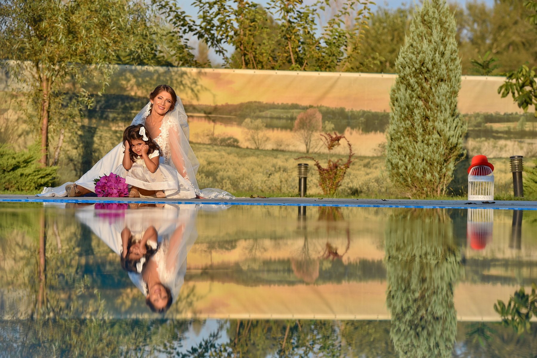 nature, reflection, water, bride, Sorin Lazar Photography