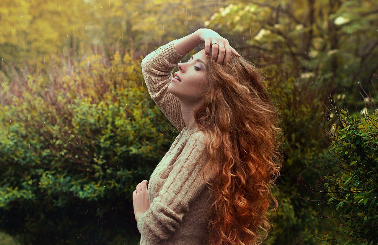 Beautiful, Emotion, Girl, Natural light, Nature, Portrait, Rain, Портрет, Kerry Moore